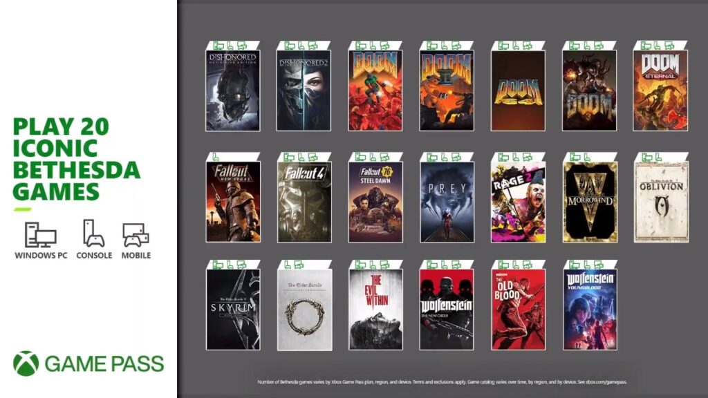 Juegos de Bethesda en Xbox Game Pass