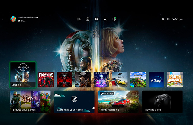 Interfaz inicio Xbox 2023